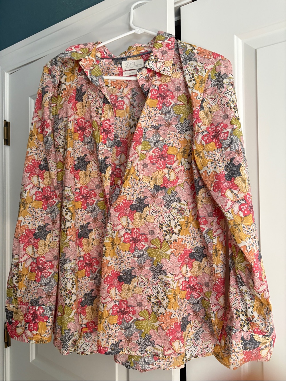 J Crew Floral Liberty Print Lightweight shirt- Pink Multi